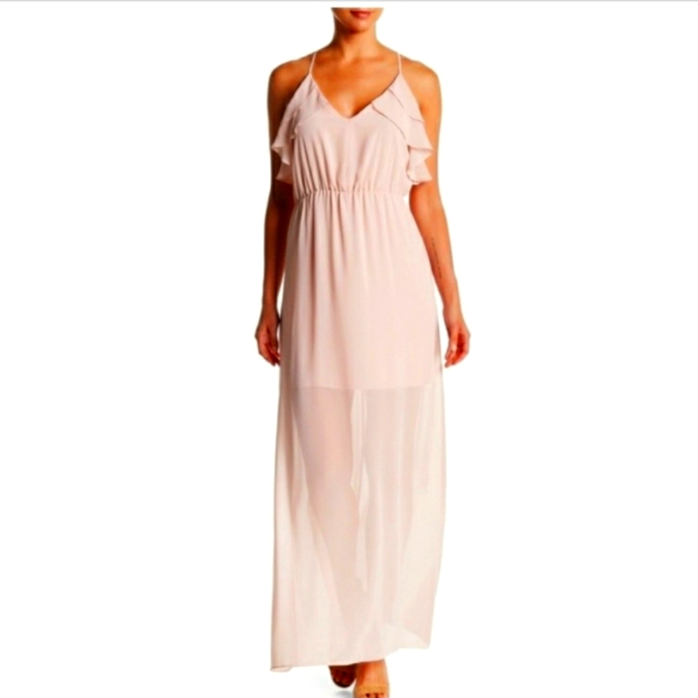 BCBGeneration Ruffled Bodice Maxi Dress